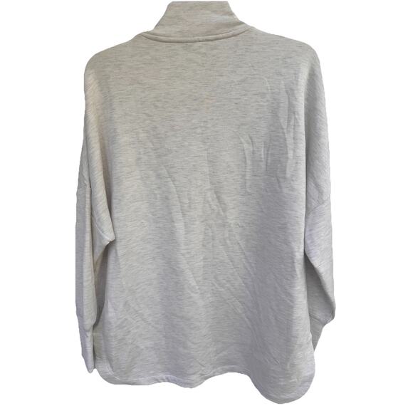 Varley Bay Sweater Sweatshirt Mock Neck Ivory Marled sz Small Oversized Soft - Picture 8 of 8